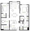 2 Bed 2 Bath Den